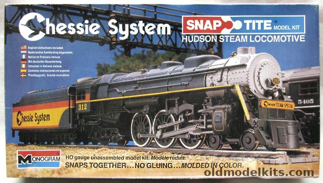 Monogram 1/87 Hudson Steam Locomotive - Chessie System - HO Scale, 1106 plastic model kit